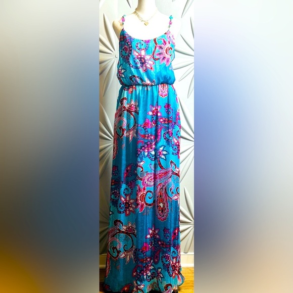 B Darlin Dresses & Skirts - B. Darlin SZ S blue & purple multicolored maxi dress bust 32”-38”